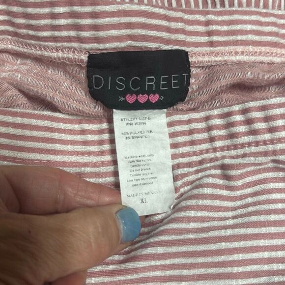 Discreet Women’s Pink & White Stripe Strapless Dress Size XL NEW - Picture 5 of 5
